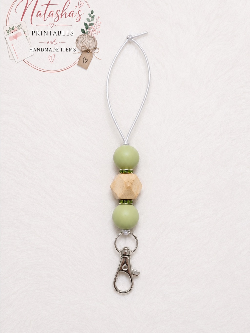 Green Bead Car Freshie Hanger